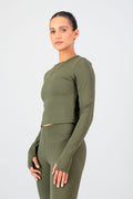 Olivia Fitted Long Sleeve - Olive